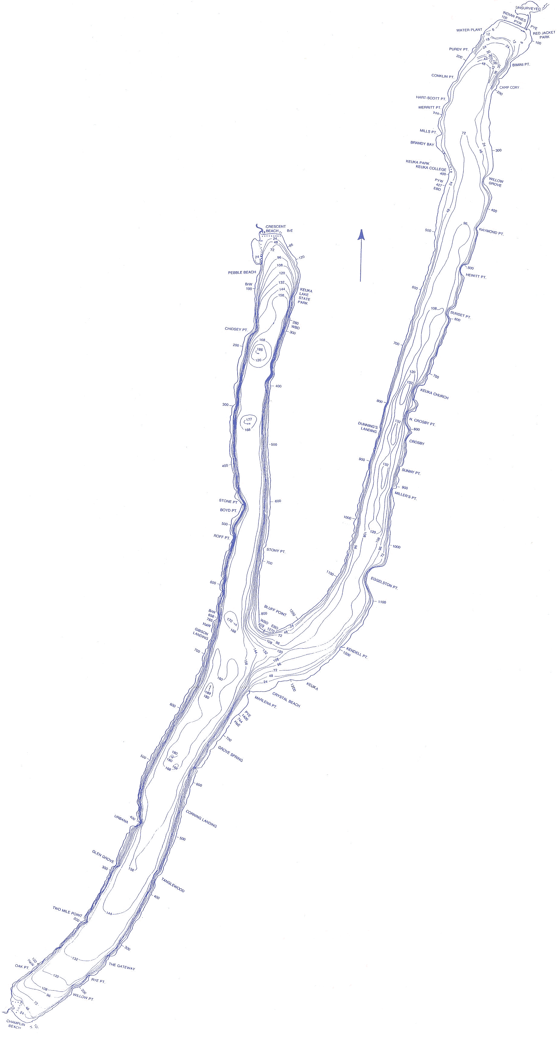 Honeoye Lake Depth Chart